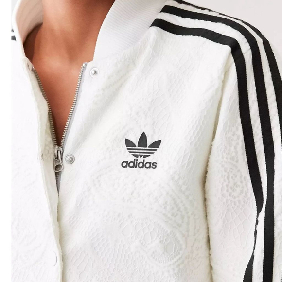 adidas Originals + UO Floral Jacquard Bomber Jacket in Sz M - Picture 8 of 8